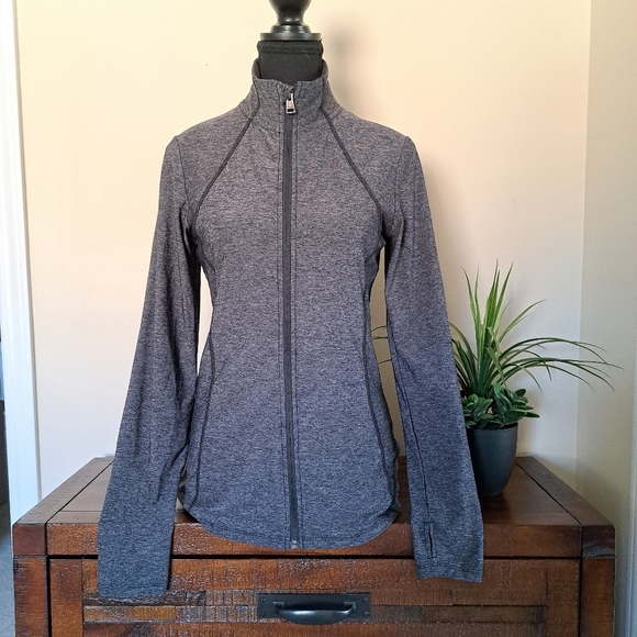 Tuff Athletics Zip Front Active Jacket Grey Medium Activewear Top Long Sleeved - Picture 9 of 10